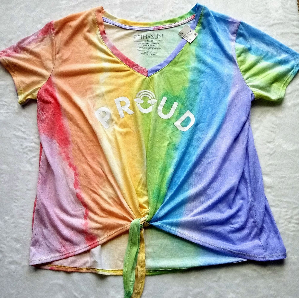 Fifth Sun PROUD Rainbow Shirt XXL NWT